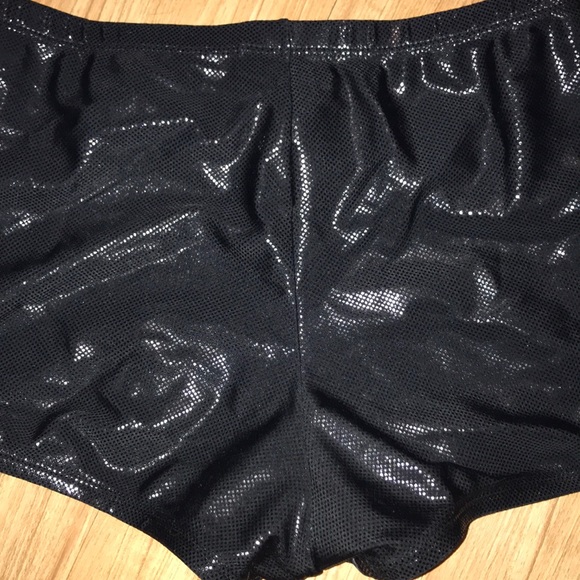 Varsity Shorts Shiny Black Cheer Shorts Poshmark